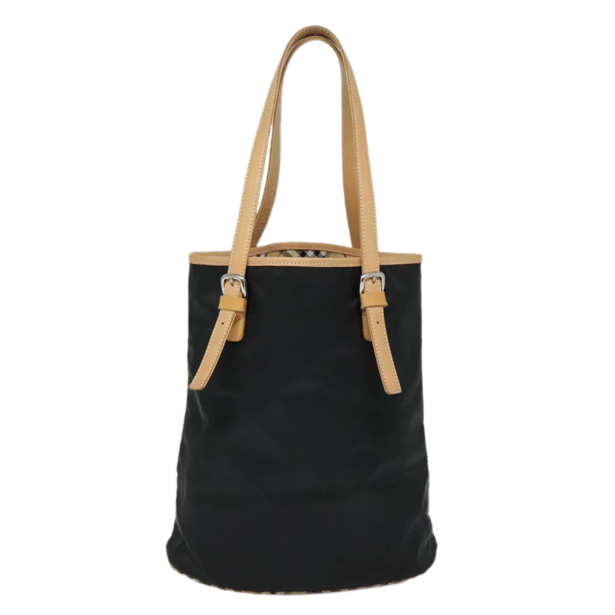 Burberry Nova Check Black Synthetic Tote Bag (Pre-Owned)