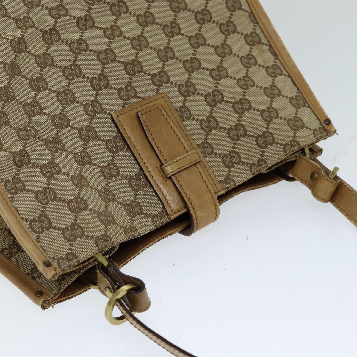 Gucci Gg Canvas Beige Canvas Tote Bag (Pre-Owned)