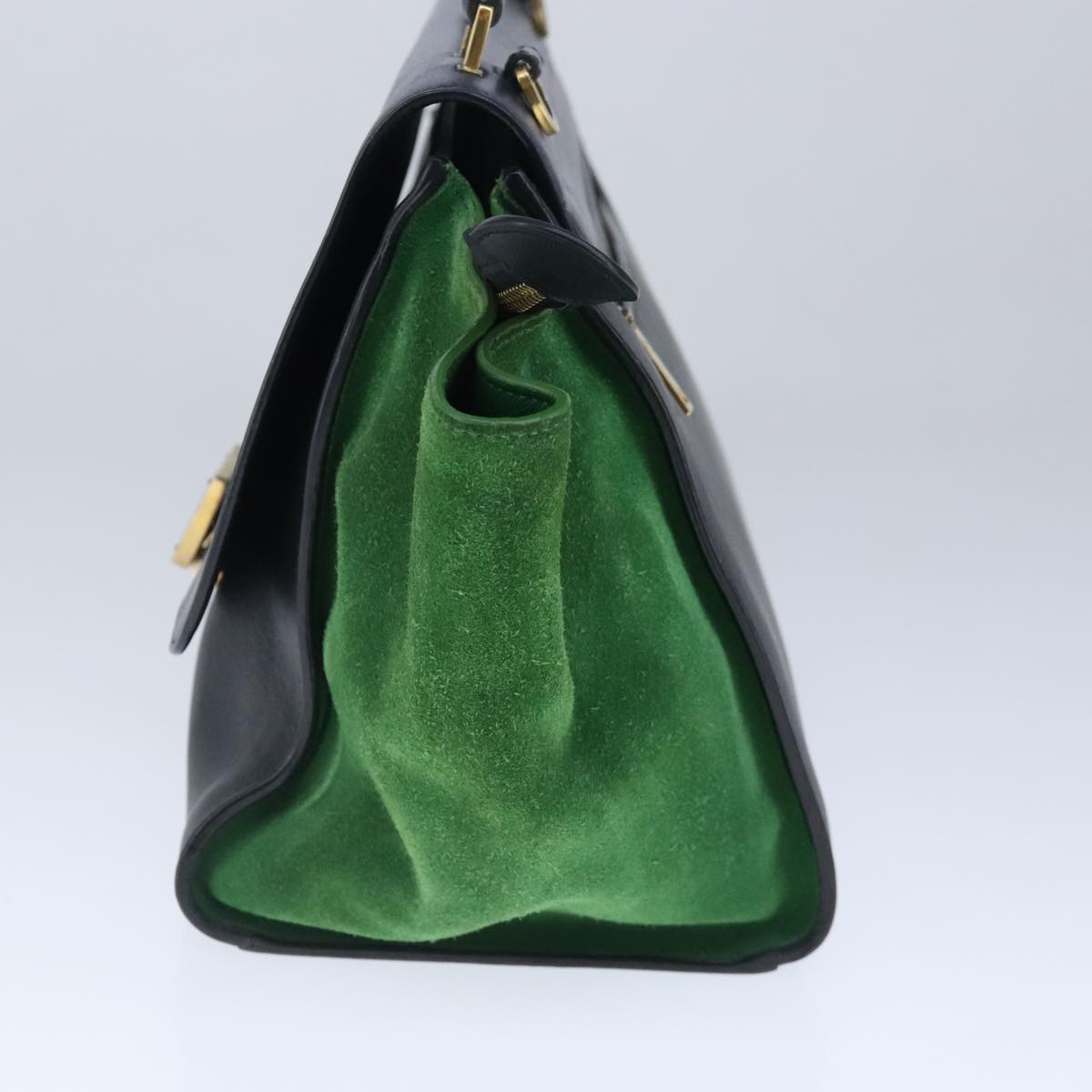 Céline Trapèze Green Suede Handbag (Pre-Owned)