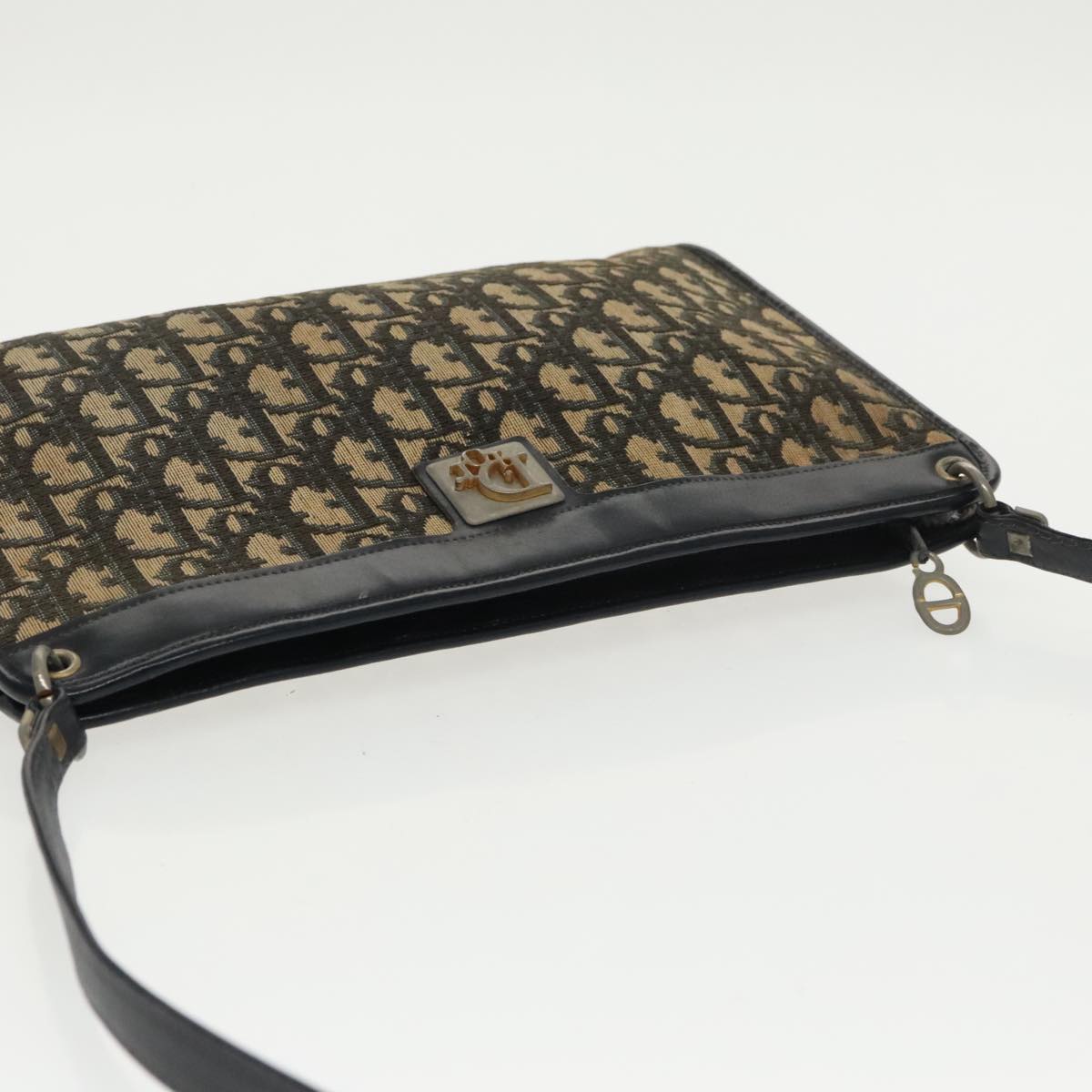 Dior Trotter Navy Canvas Shoulder Bag (Pre-Owned)