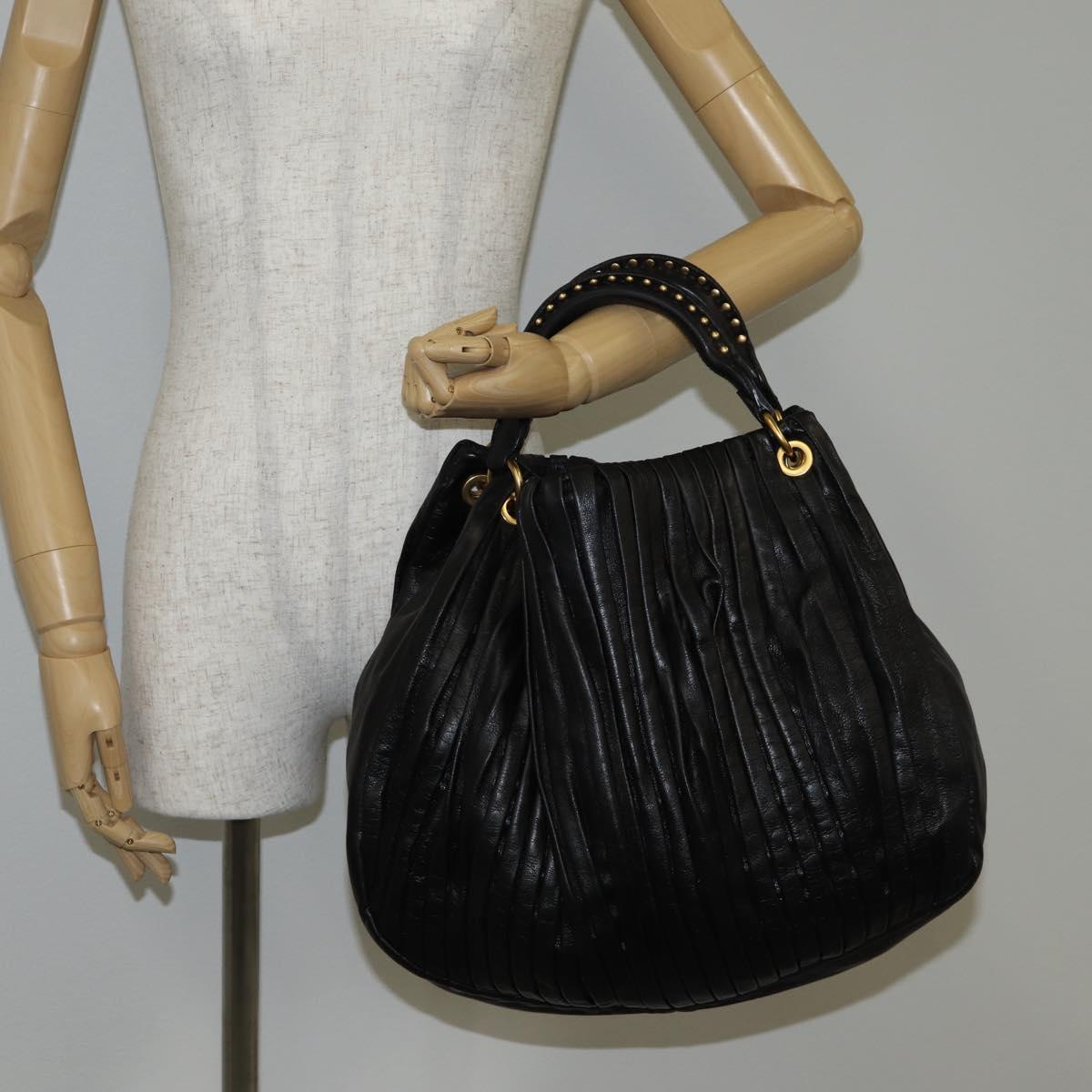 Miu Miu Matelassé Black Leather Handbag (Pre-Owned)