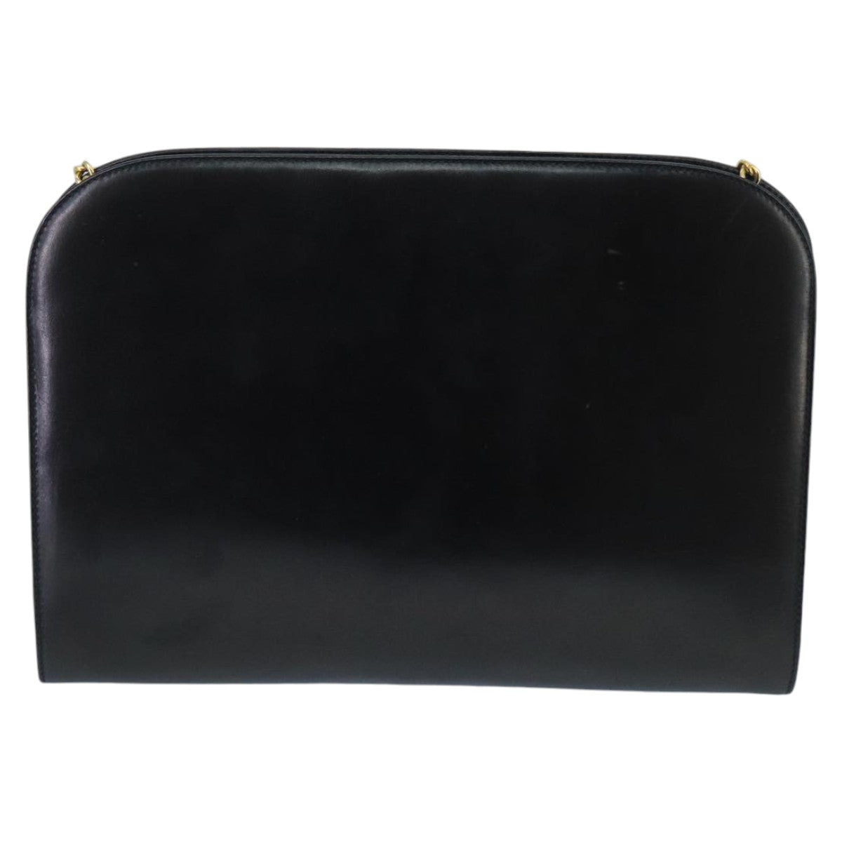 Salvatore Ferragamo Gancini Black Leather Shoulder Bag (Pre-Owned)