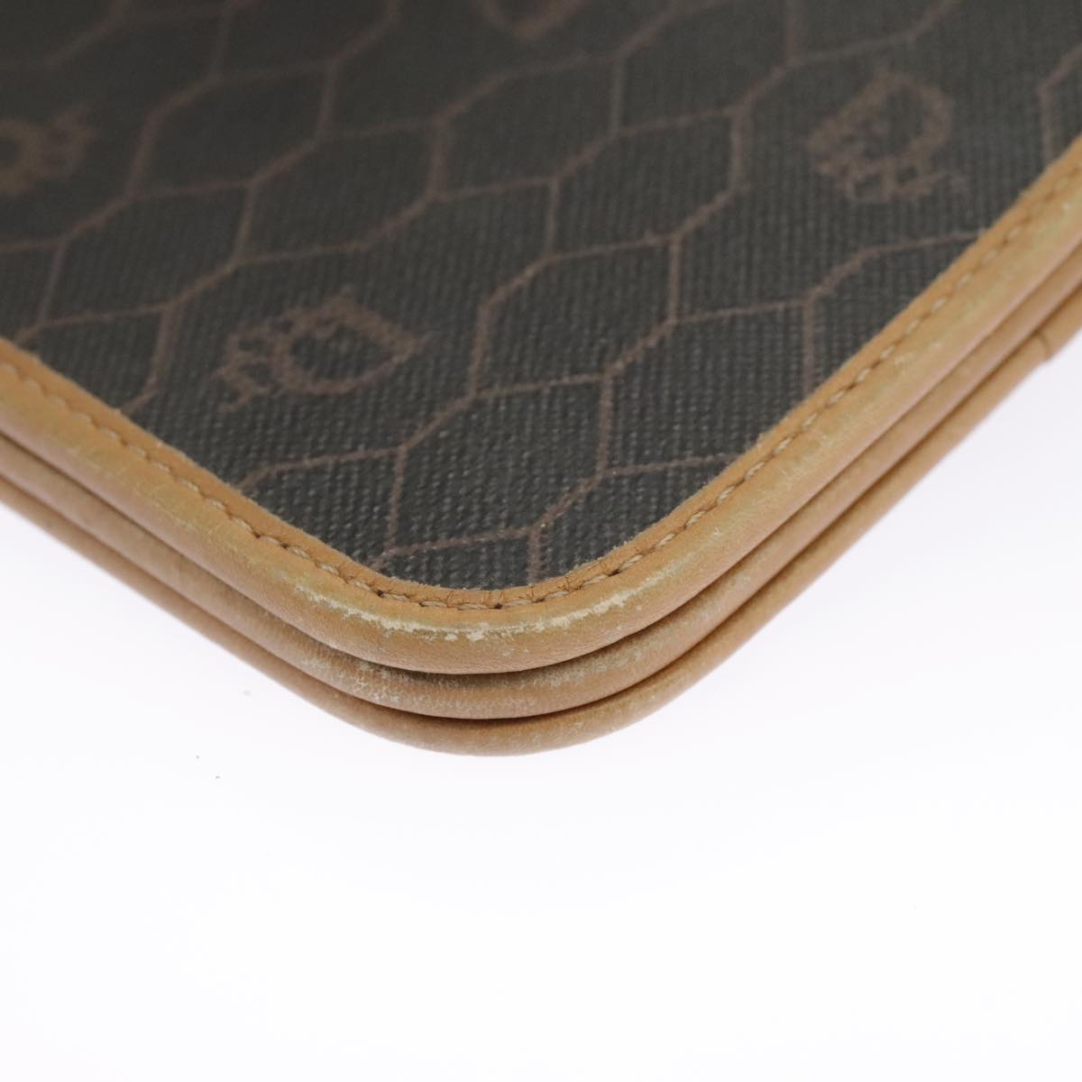 Dior Honeycomb Brown Canvas Shoulder Bag (Pre-Owned)