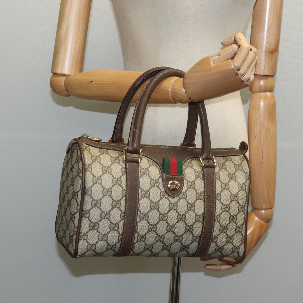 Gucci Ophidia Beige Canvas Travel Bag (Pre-Owned)