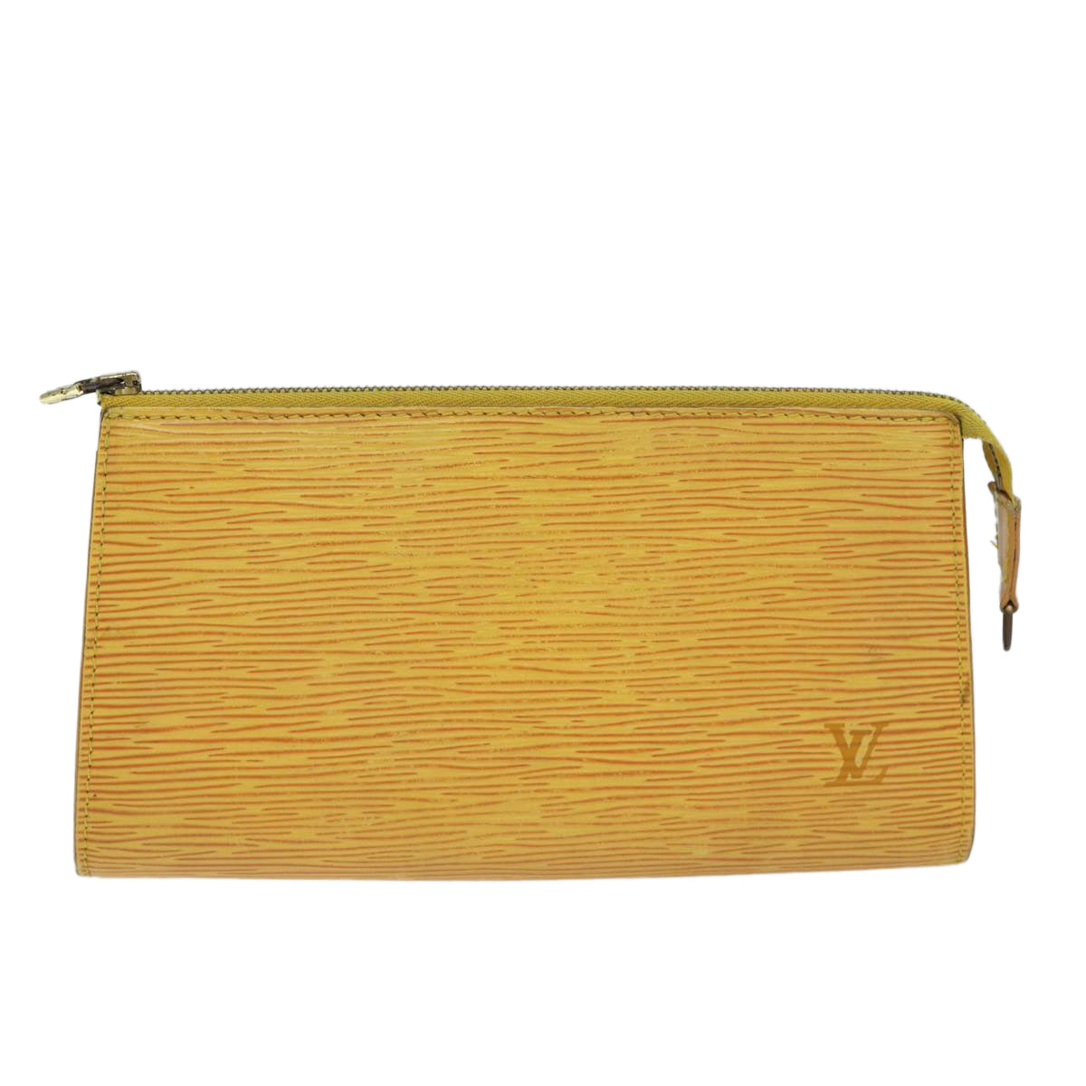 Louis Vuitton Pochette Accessoire Yellow Leather Clutch Bag (Pre-Owned)