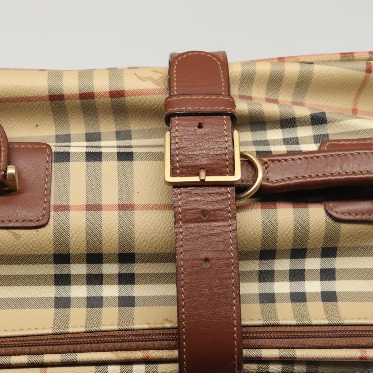 Burberry Nova Check Beige Canvas Travel Bag (Pre-Owned)