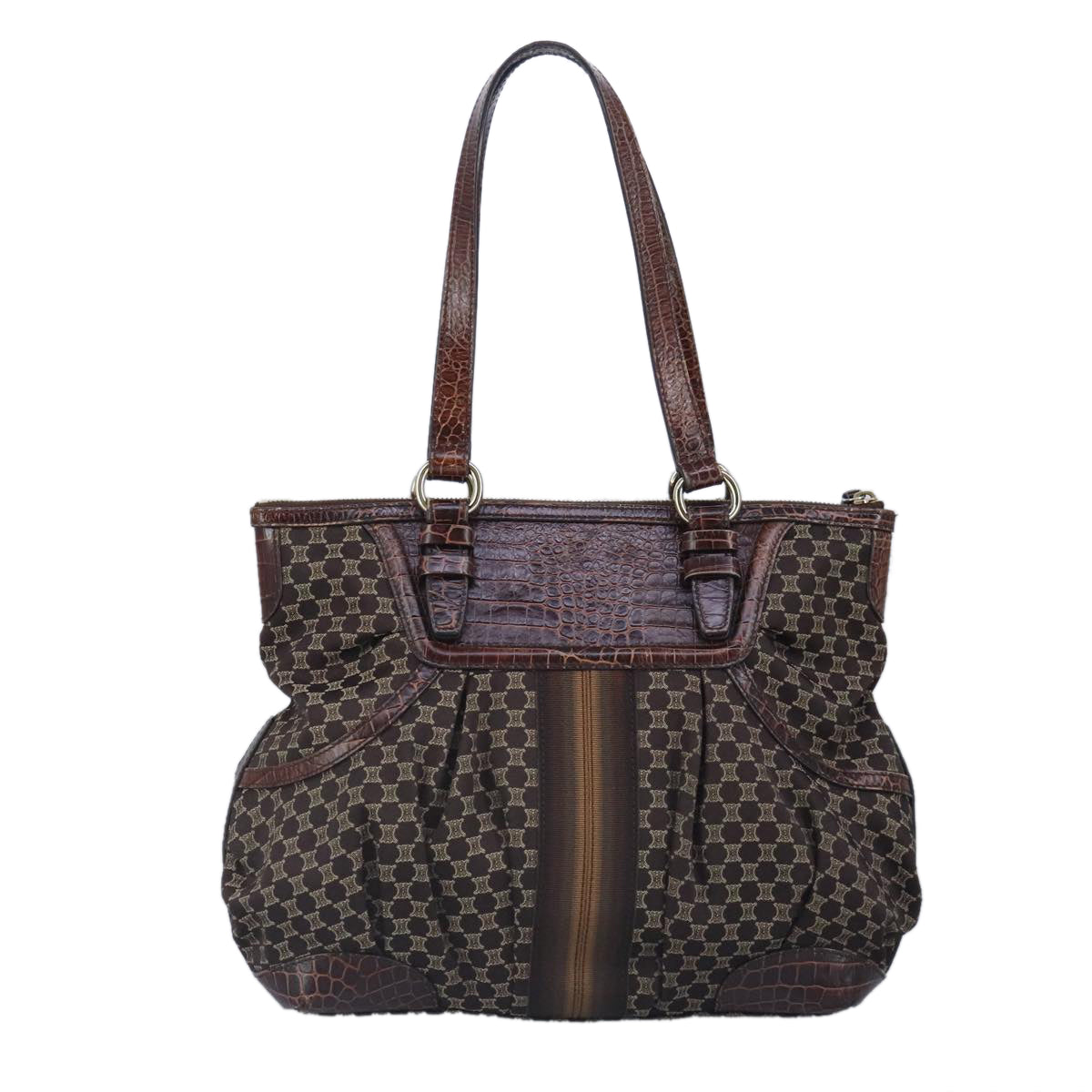 Céline Macadam Brown Canvas Shoulder Bag (Pre-Owned)