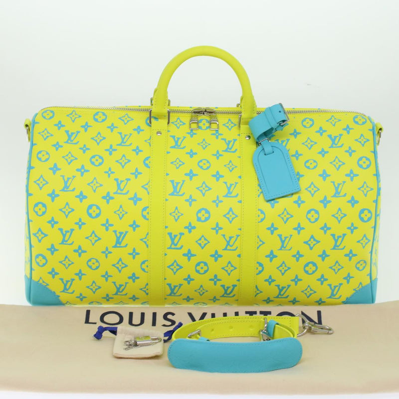 Louis Vuitton Keepall Bandouliere 50 Yellow Canvas Travel Bag (Pre-Owned)