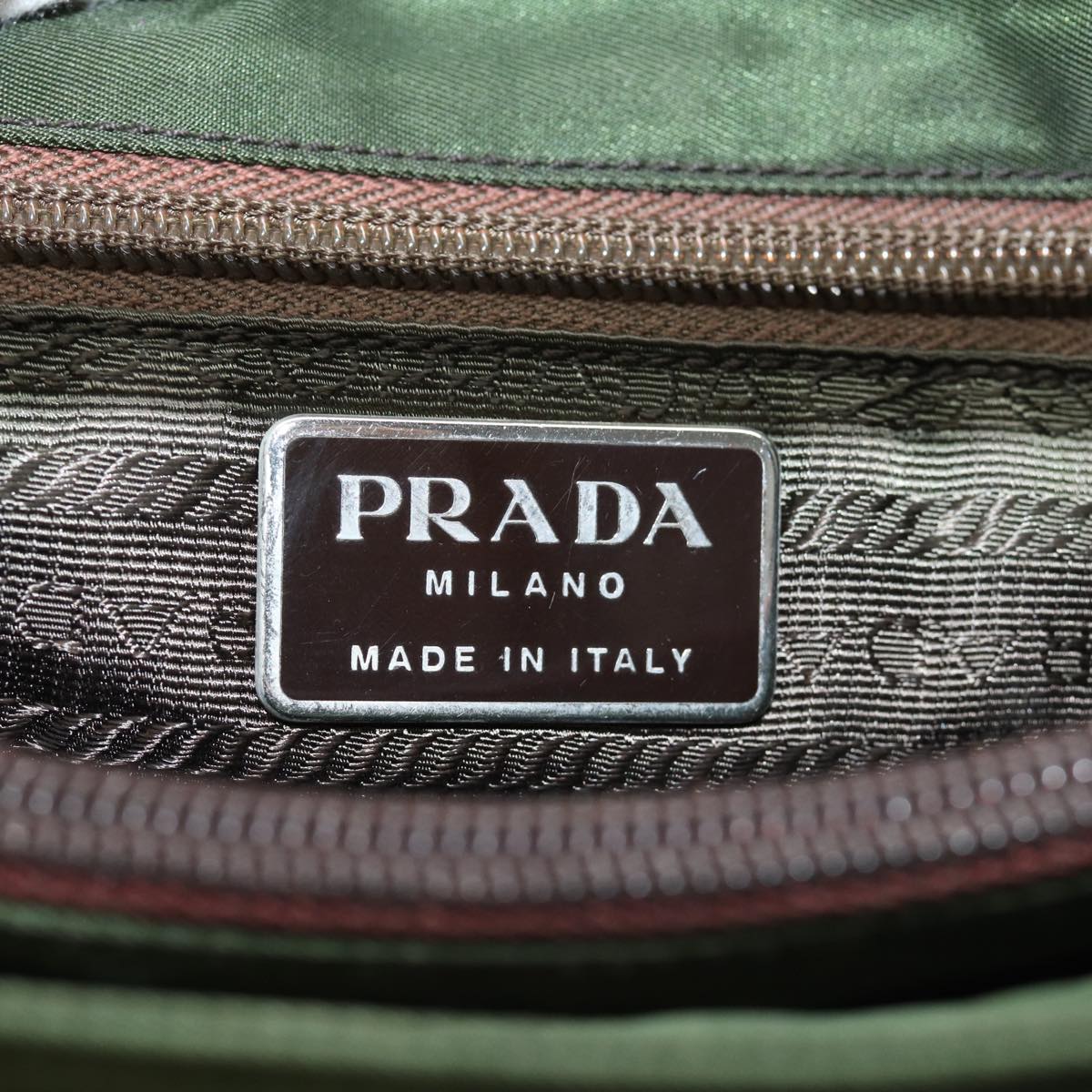 Prada Tessuto Khaki Synthetic Tote Bag (Pre-Owned)