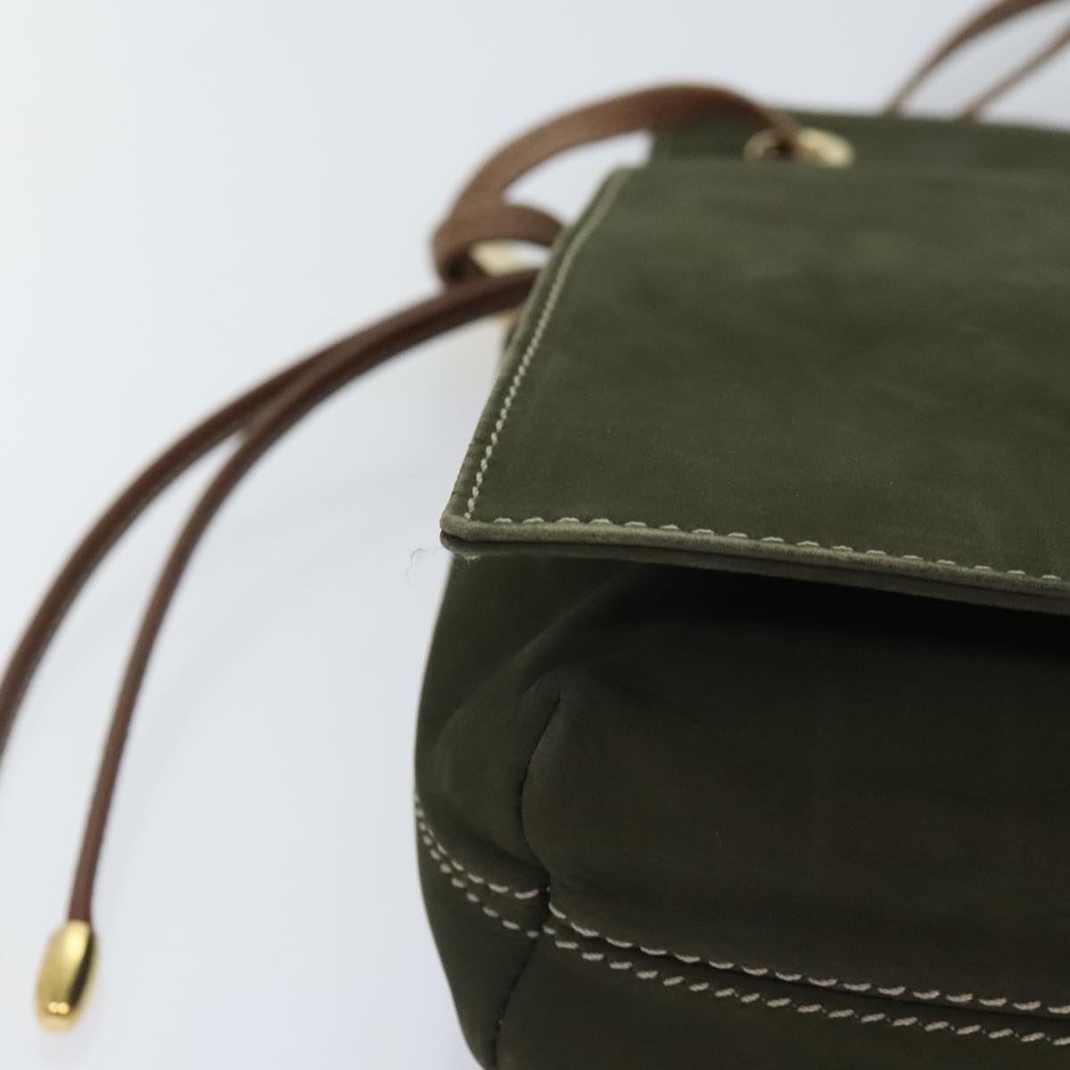 Bally Khaki Suede Shoulder Bag (Pre-Owned)