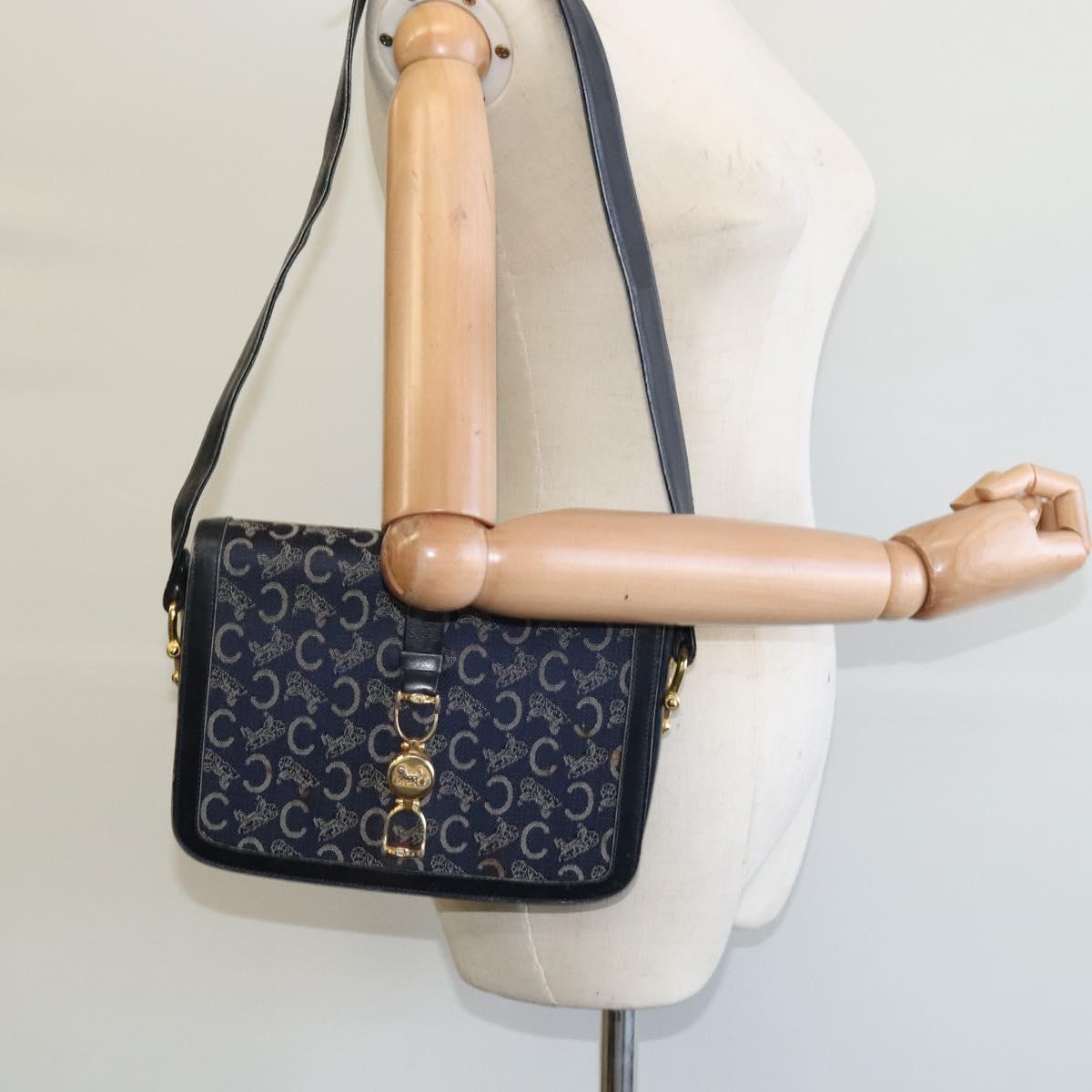 Céline Macadam Navy Canvas Shoulder Bag (Pre-Owned)
