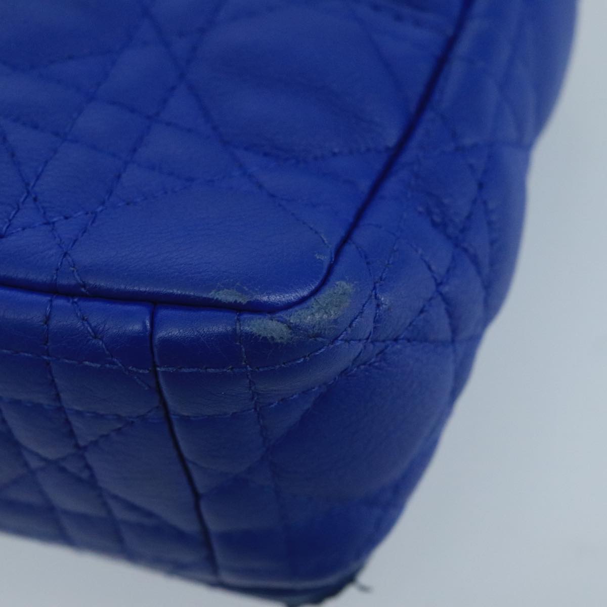 Dior Caro Blue Leather Shoulder Bag (Pre-Owned)