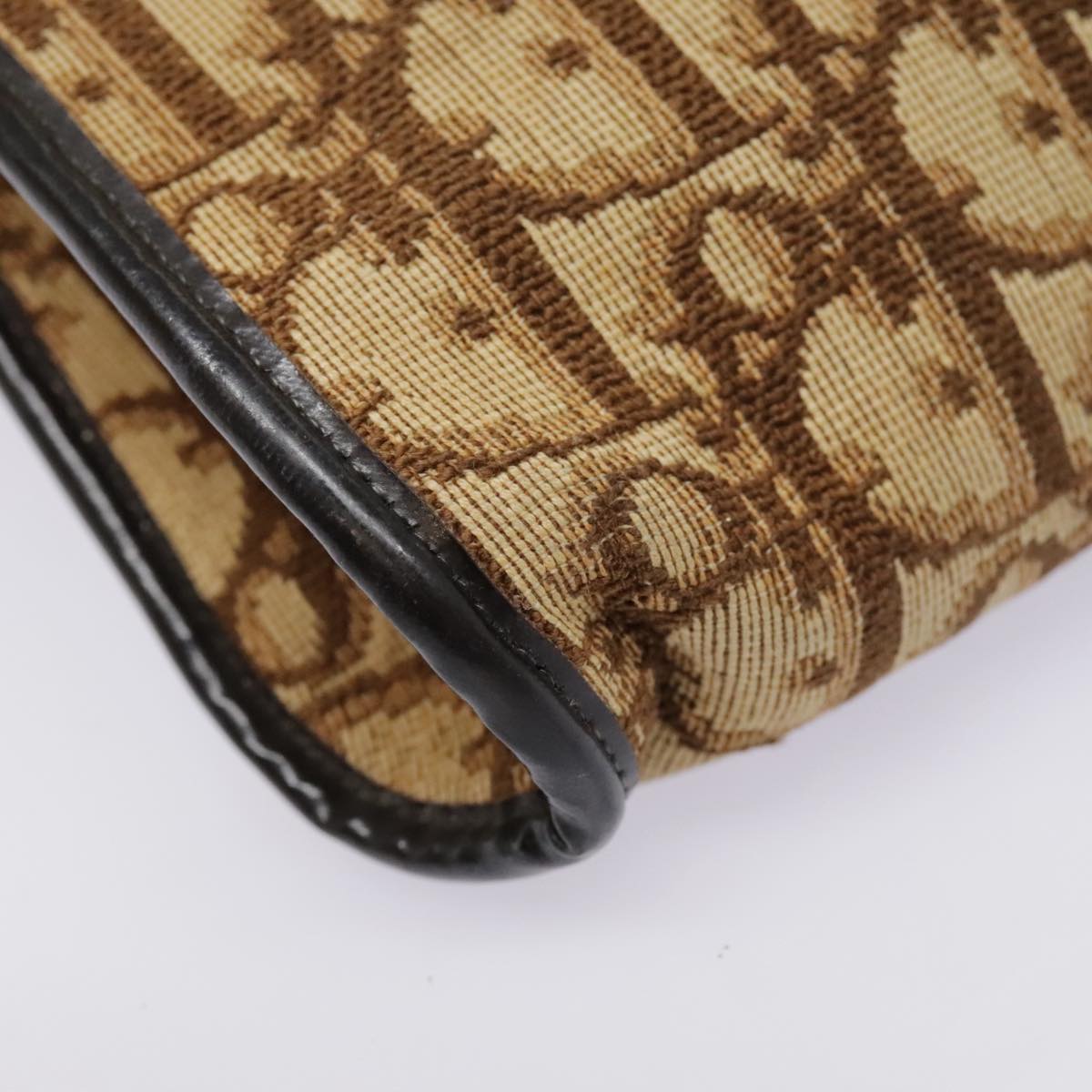 Dior Trotter Brown Canvas Shoulder Bag (Pre-Owned)