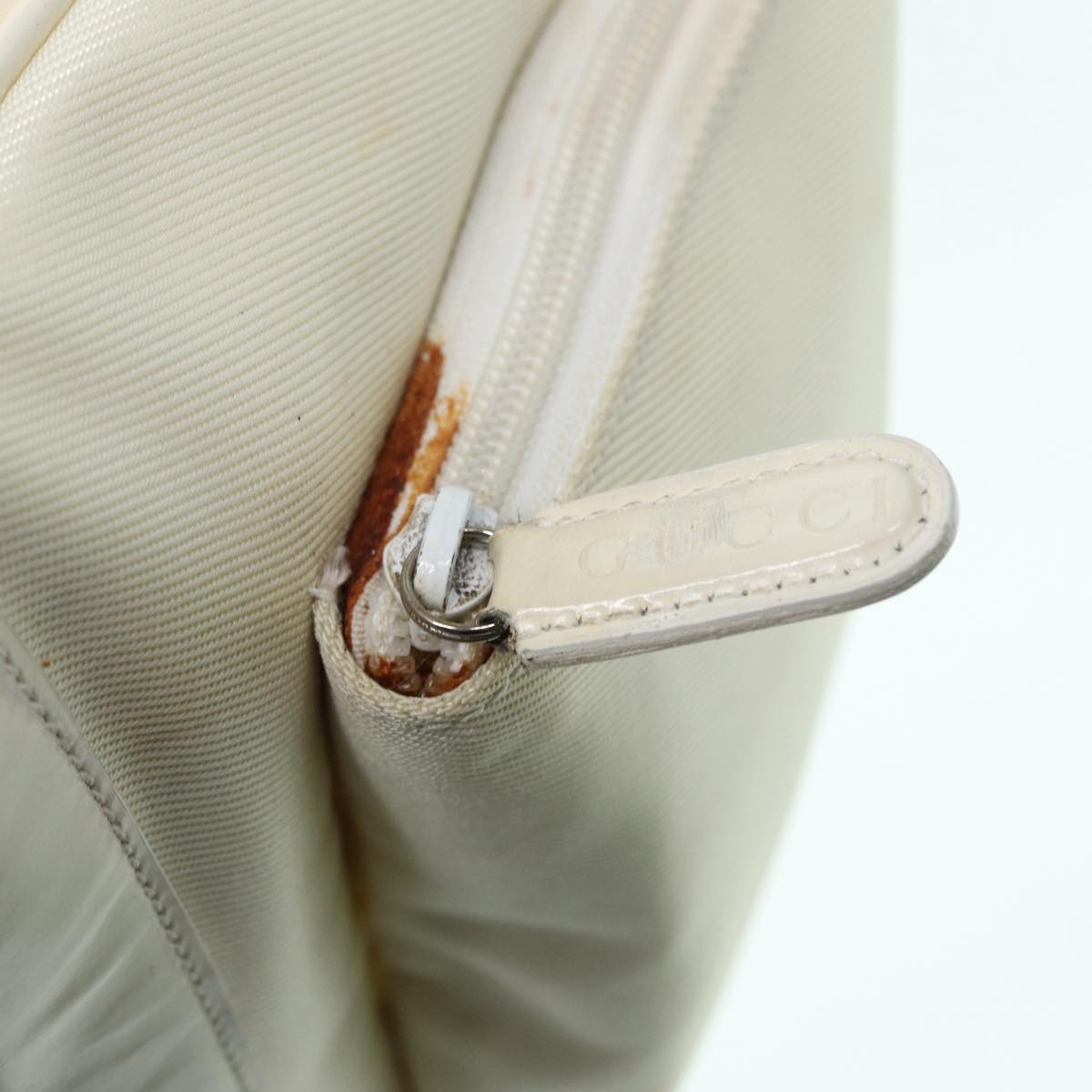 Gucci Bamboo White Leather Shoulder Bag (Pre-Owned)