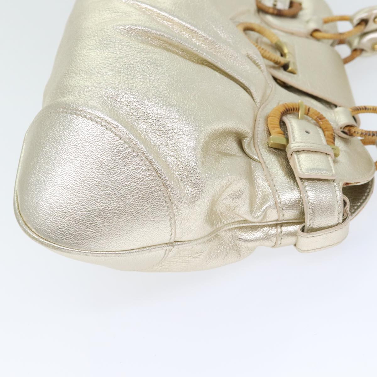 Salvatore Ferragamo Marisa Gold Leather Handbag (Pre-Owned)