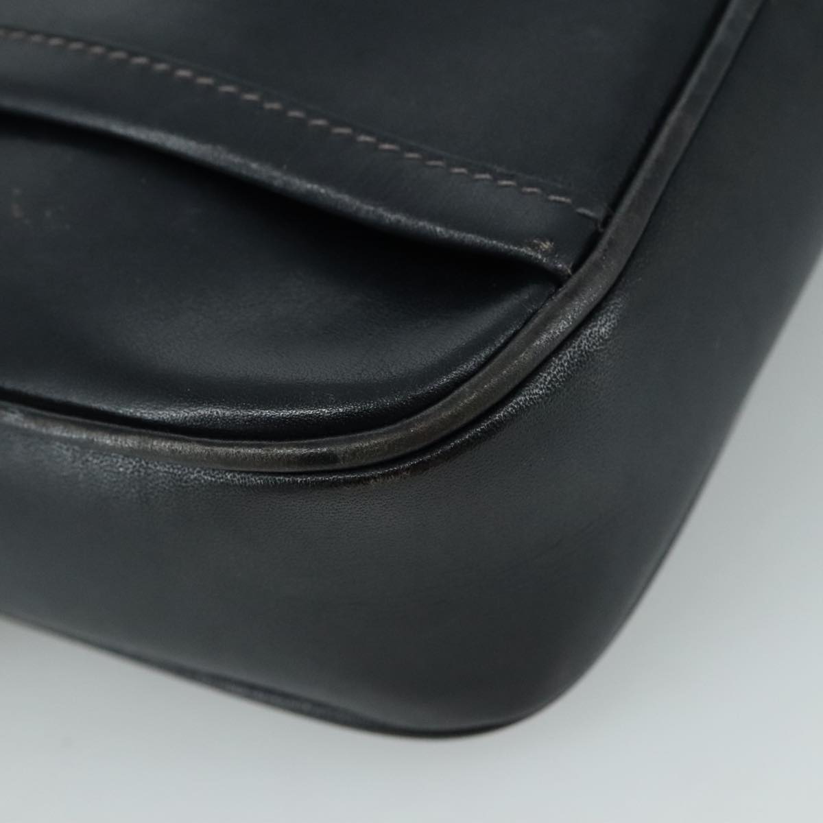 Gucci Interlocking G Navy Leather Shoulder Bag (Pre-Owned)