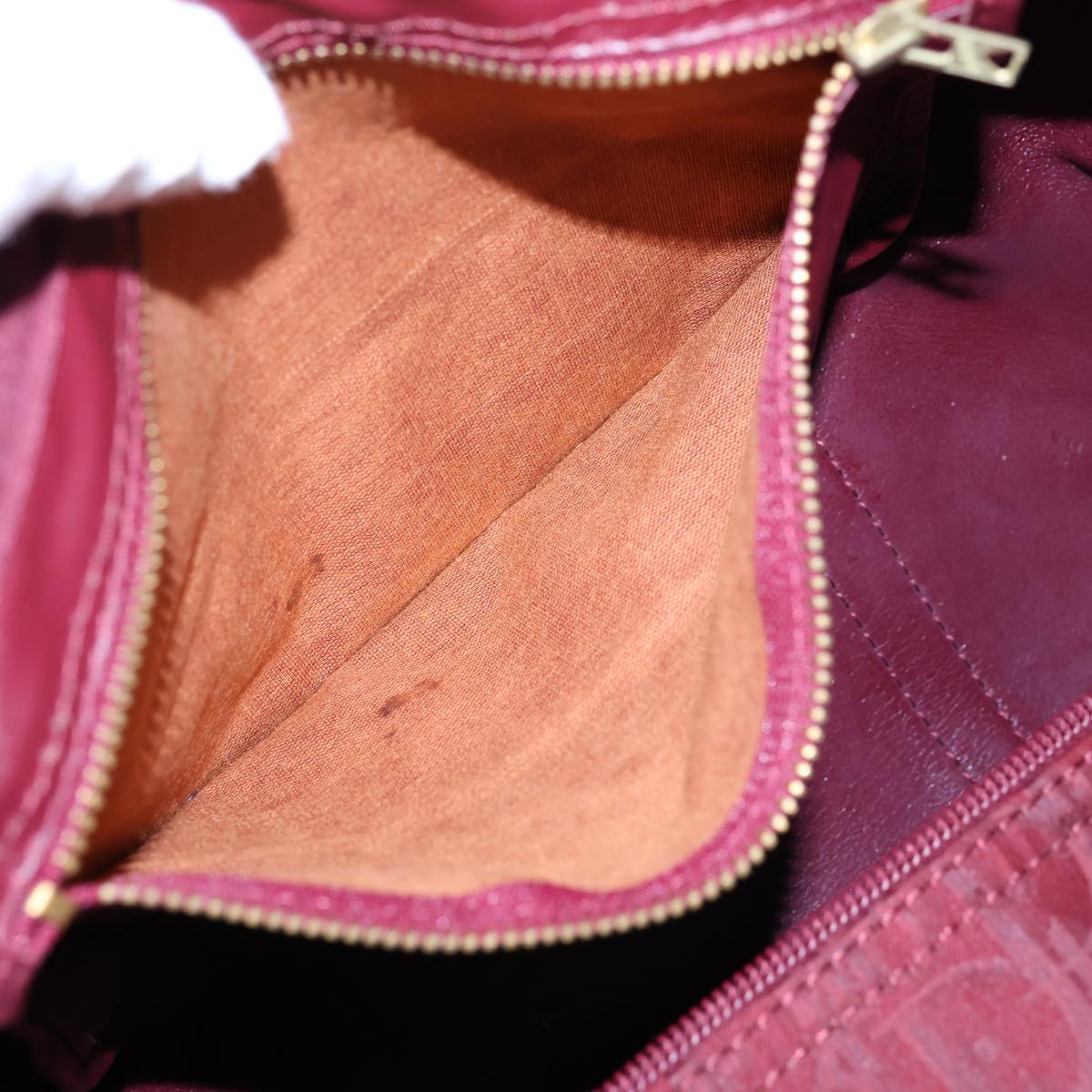 Dior Trotter Burgundy Canvas Travel Bag (Pre-Owned)