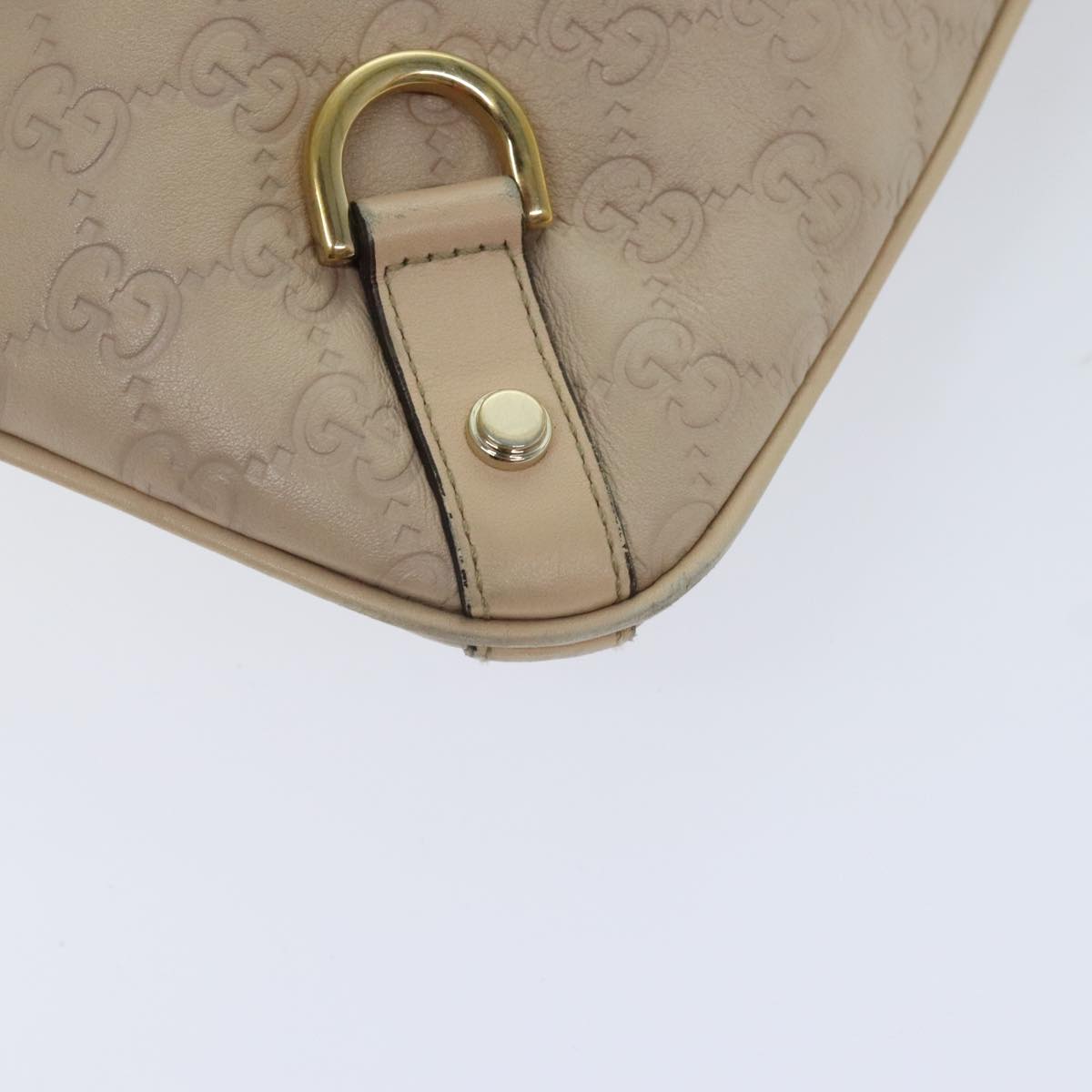 Gucci Guccissima Beige Canvas Shoulder Bag (Pre-Owned)