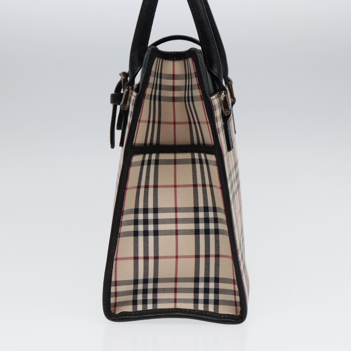 Burberry Nova Check Beige Canvas Handbag (Pre-Owned)