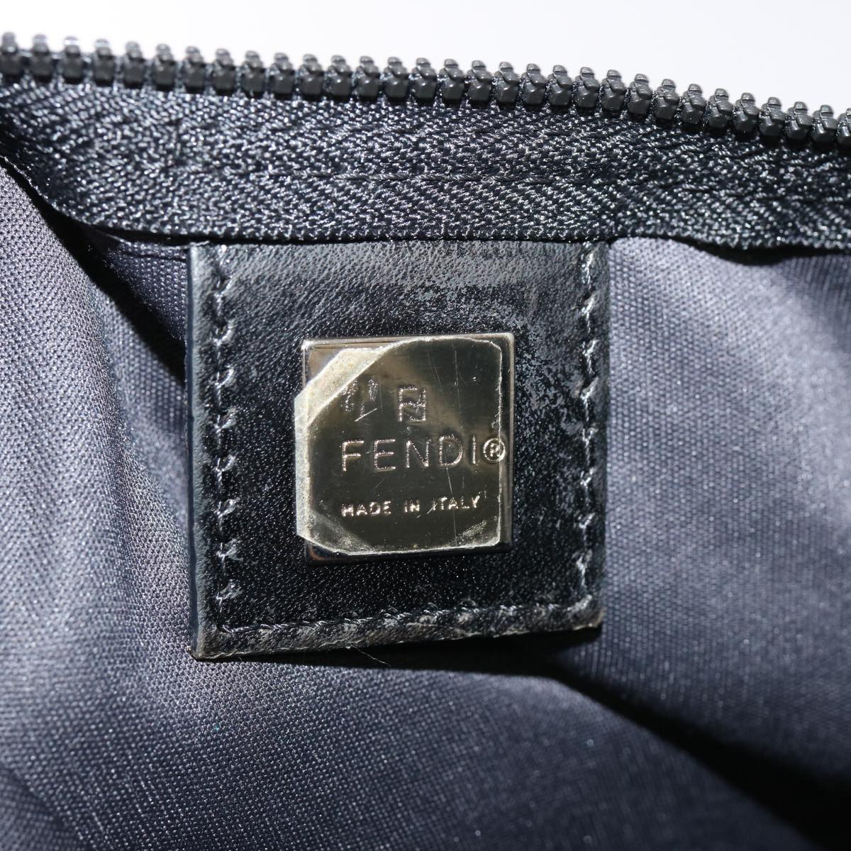 Fendi Zucca Black Canvas Shoulder Bag (Pre-Owned)