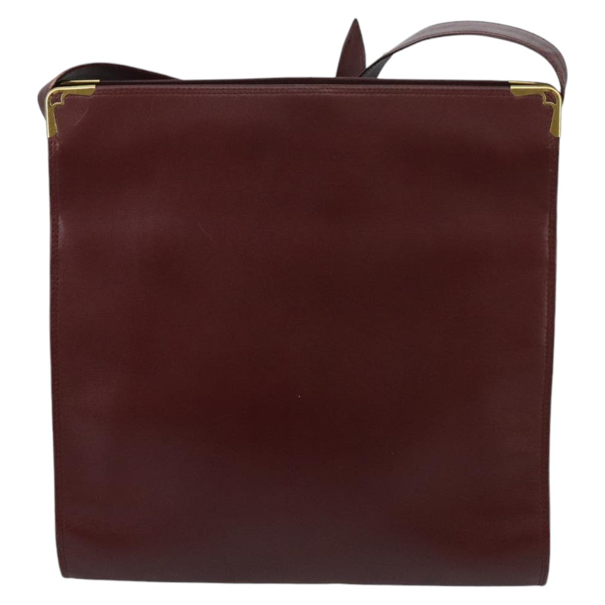 Cartier Must De Cartier Burgundy Leather Shoulder Bag (Pre-Owned)