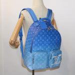 Louis Vuitton Blue Canvas Backpack Bag (Pre-Owned)