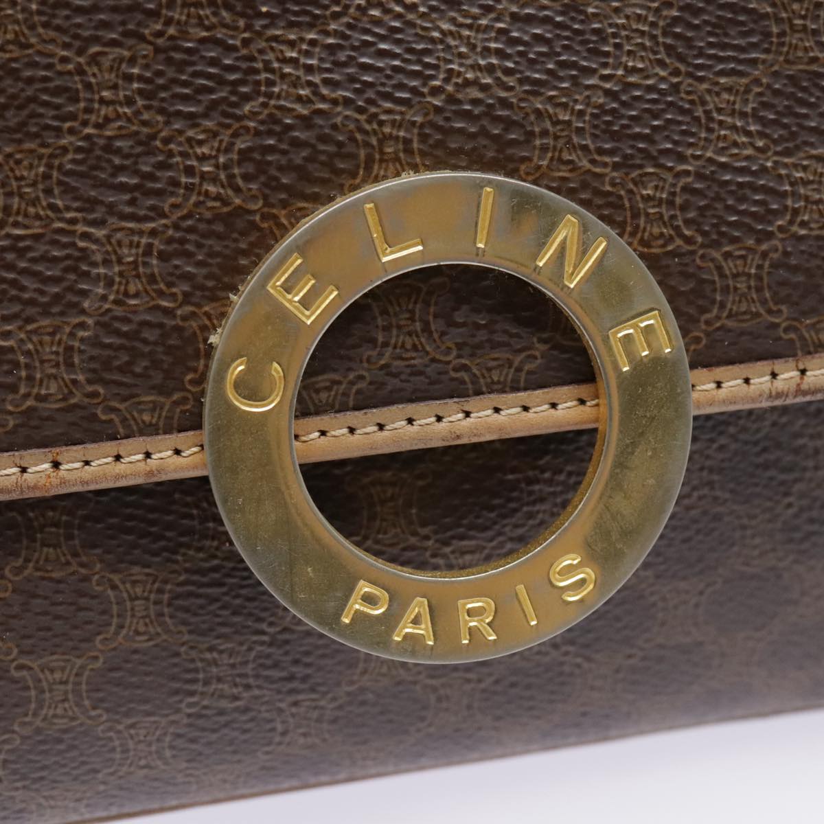 Céline Macadam Brown Canvas Shoulder Bag (Pre-Owned)