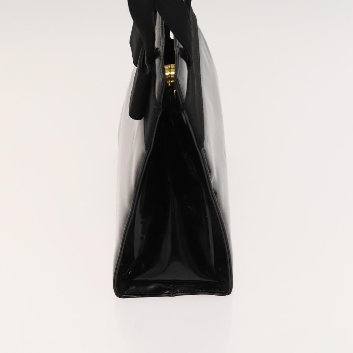 Salvatore Ferragamo Vara Black Patent Leather Handbag (Pre-Owned)