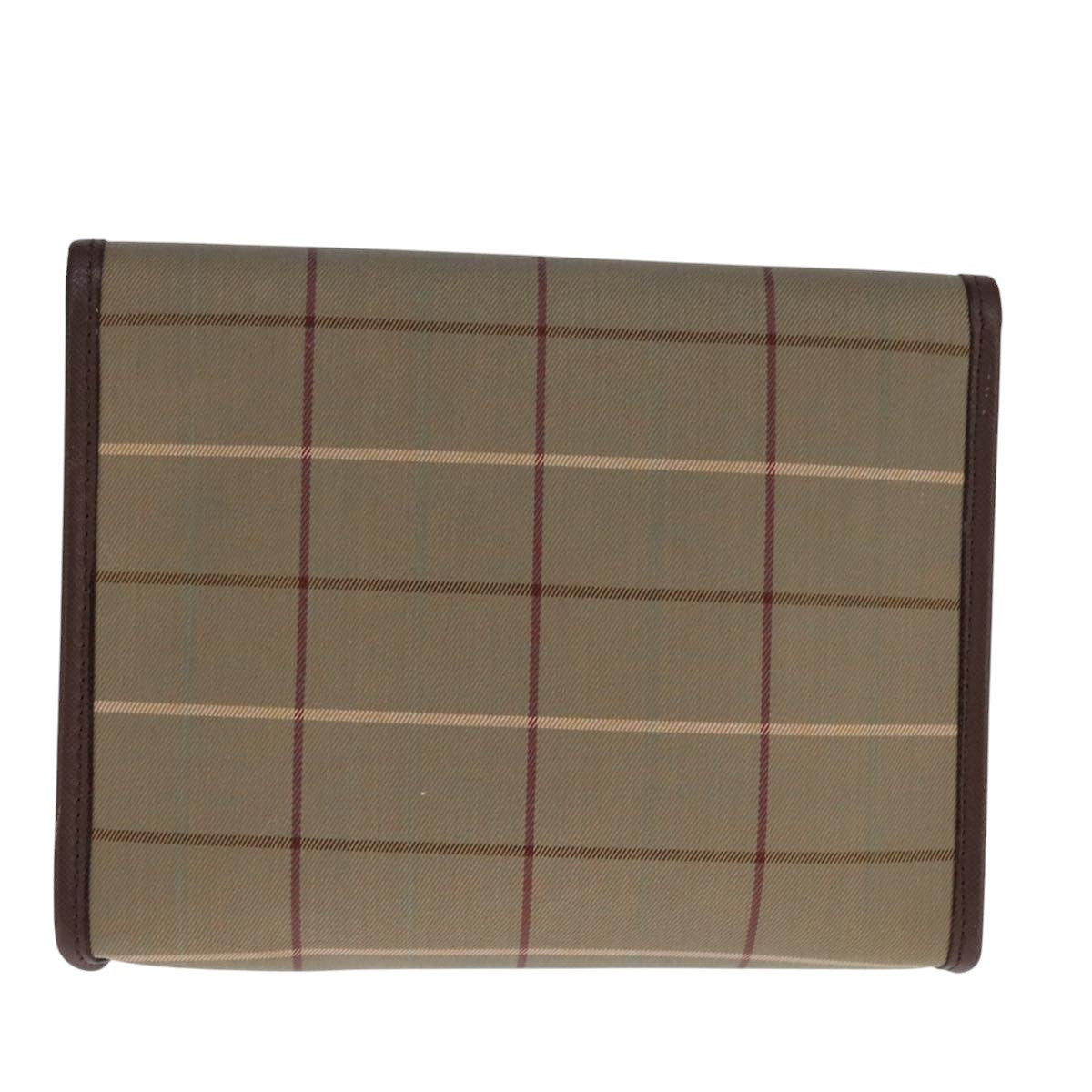 Burberry Nova Check Beige Canvas Clutch Bag (Pre-Owned)