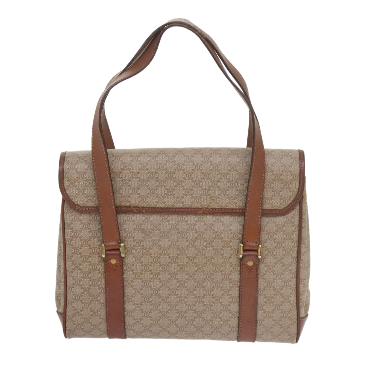 Céline Macadam Beige Canvas Shoulder Bag (Pre-Owned)