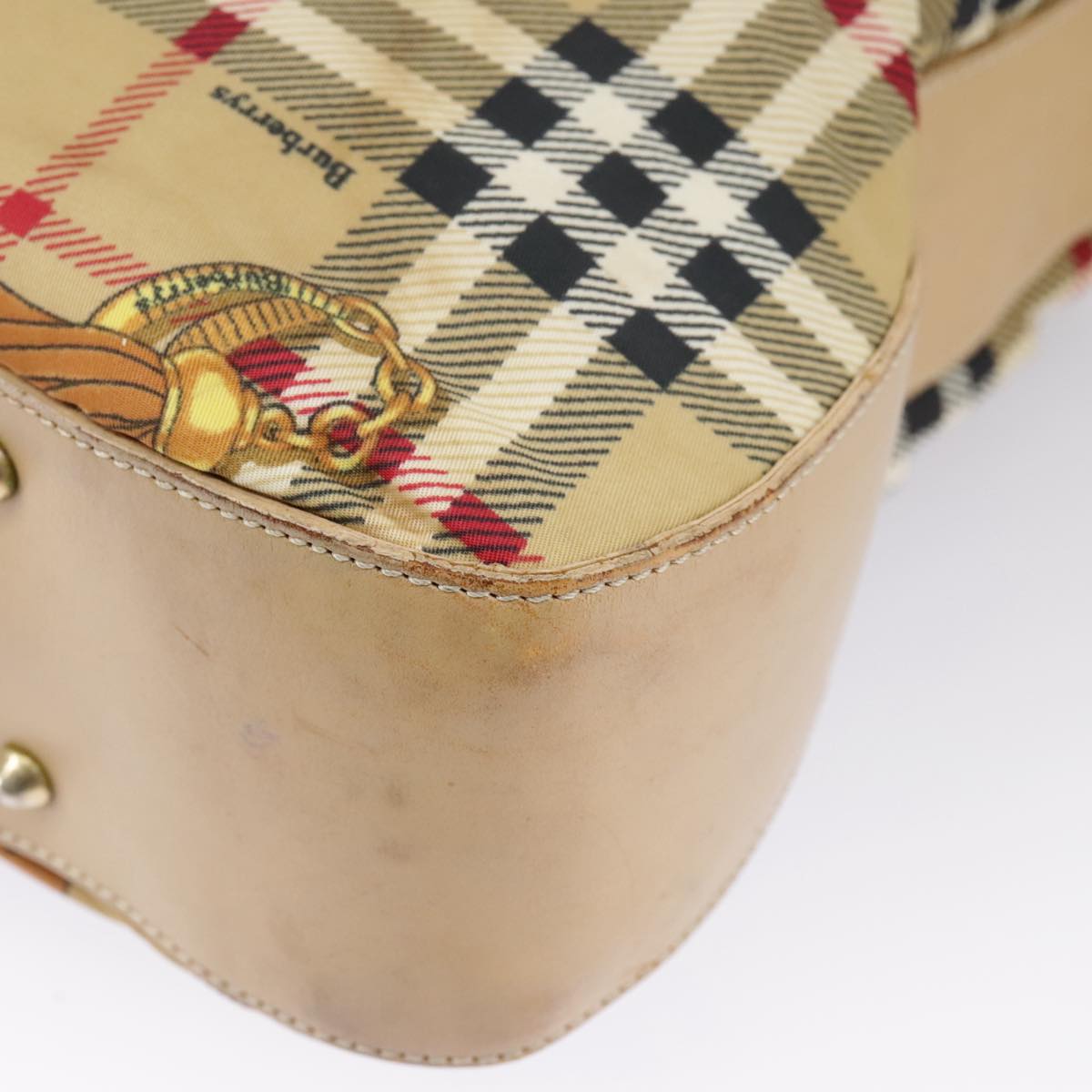 Burberry Nova Check Beige Canvas Shoulder Bag (Pre-Owned)