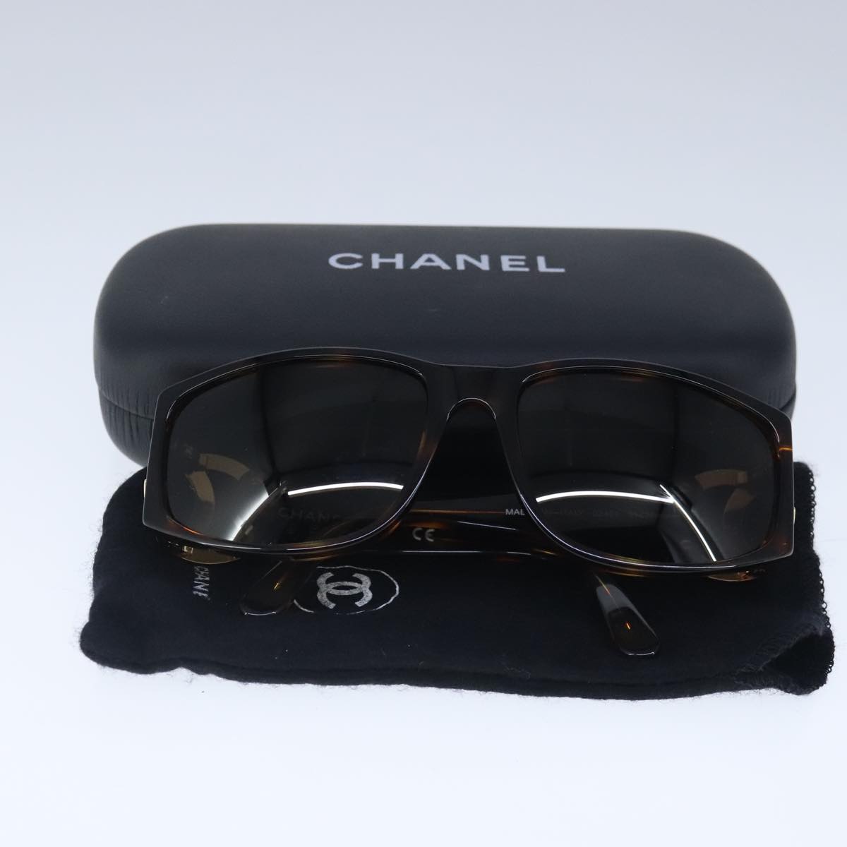 Chanel Coco Mark Brown Plastic Glasses  (Pre-Owned)