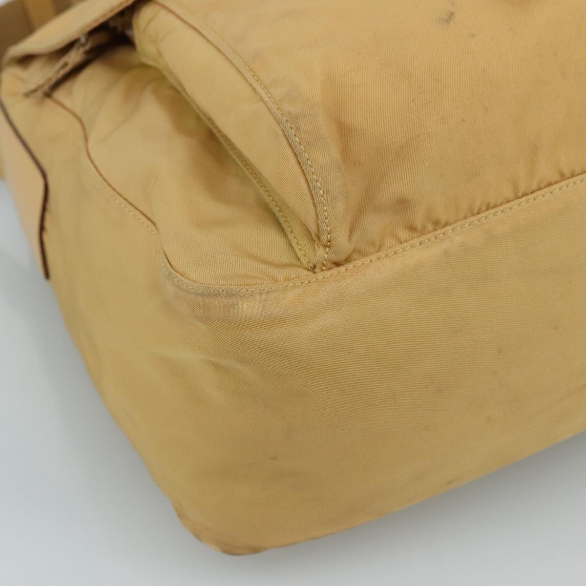 Prada Tessuto Beige Synthetic Shoulder Bag (Pre-Owned)