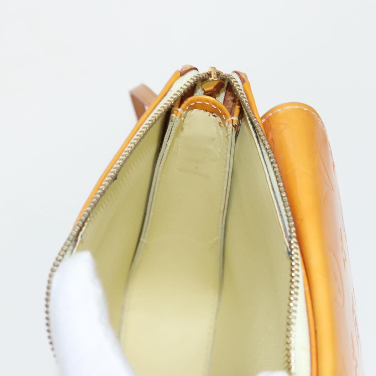 Louis Vuitton Mott Yellow Patent Leather Shoulder Bag (Pre-Owned)