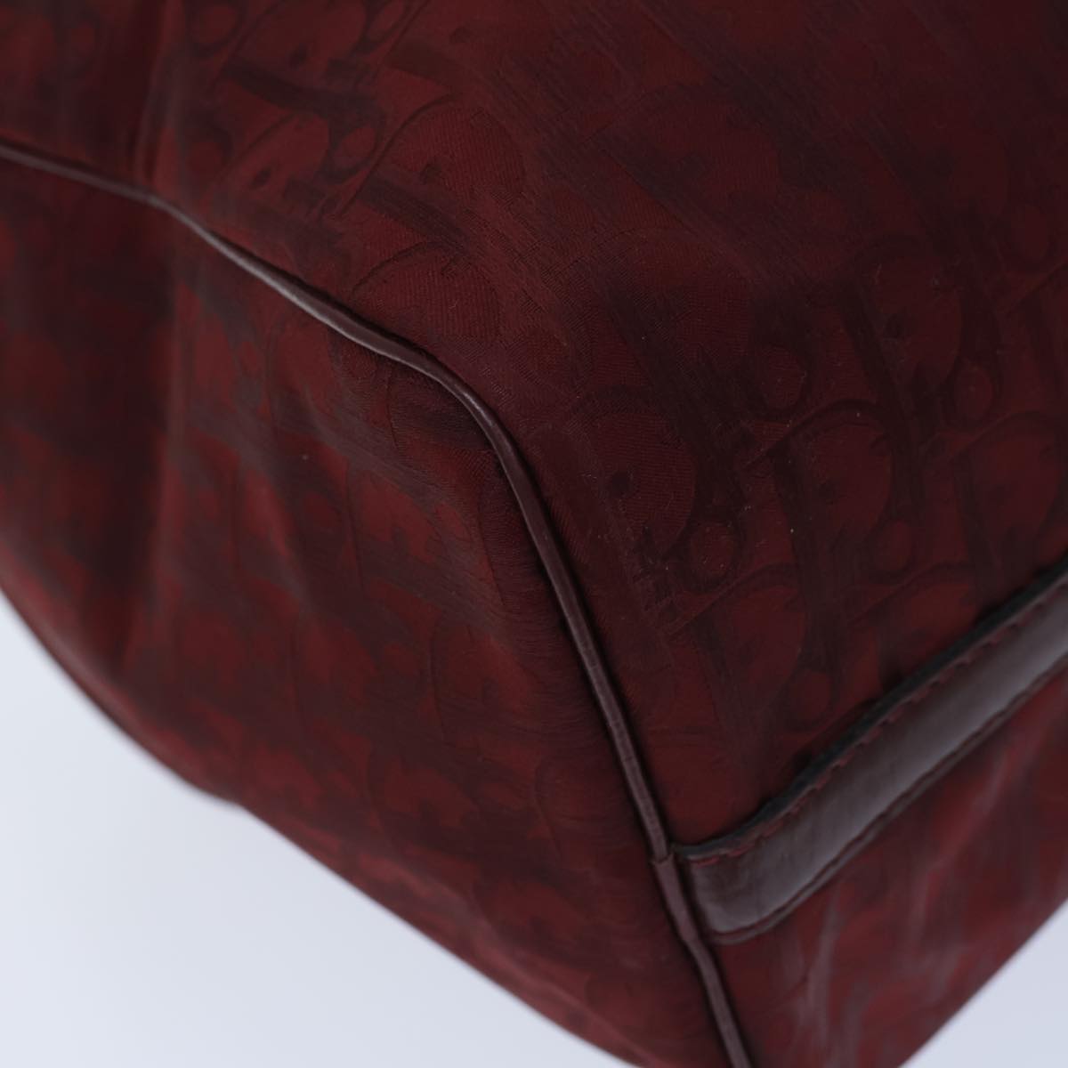 Dior Trotter Burgundy Canvas Travel Bag (Pre-Owned)