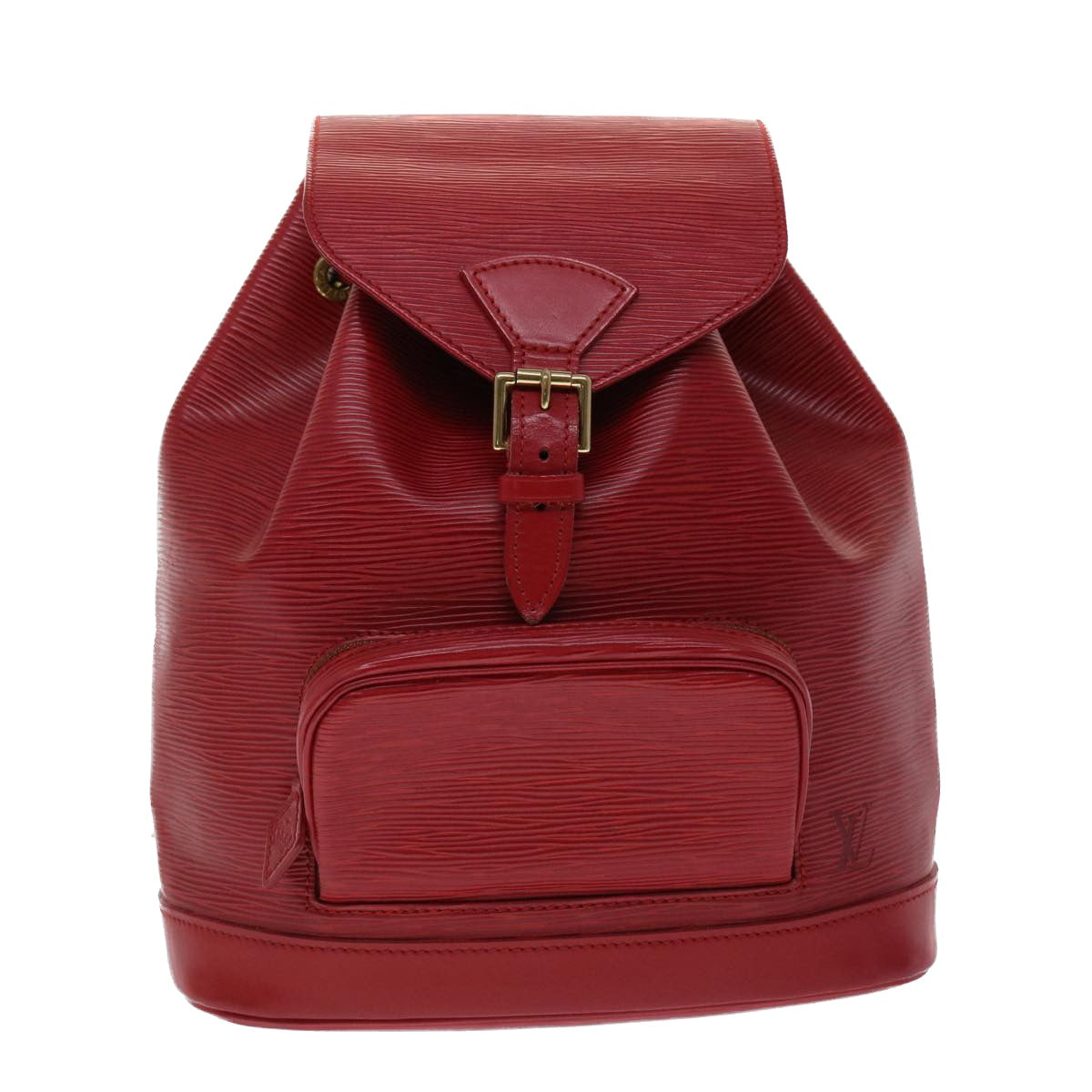 Louis Vuitton Montsouris Red Leather Backpack Bag (Pre-Owned)