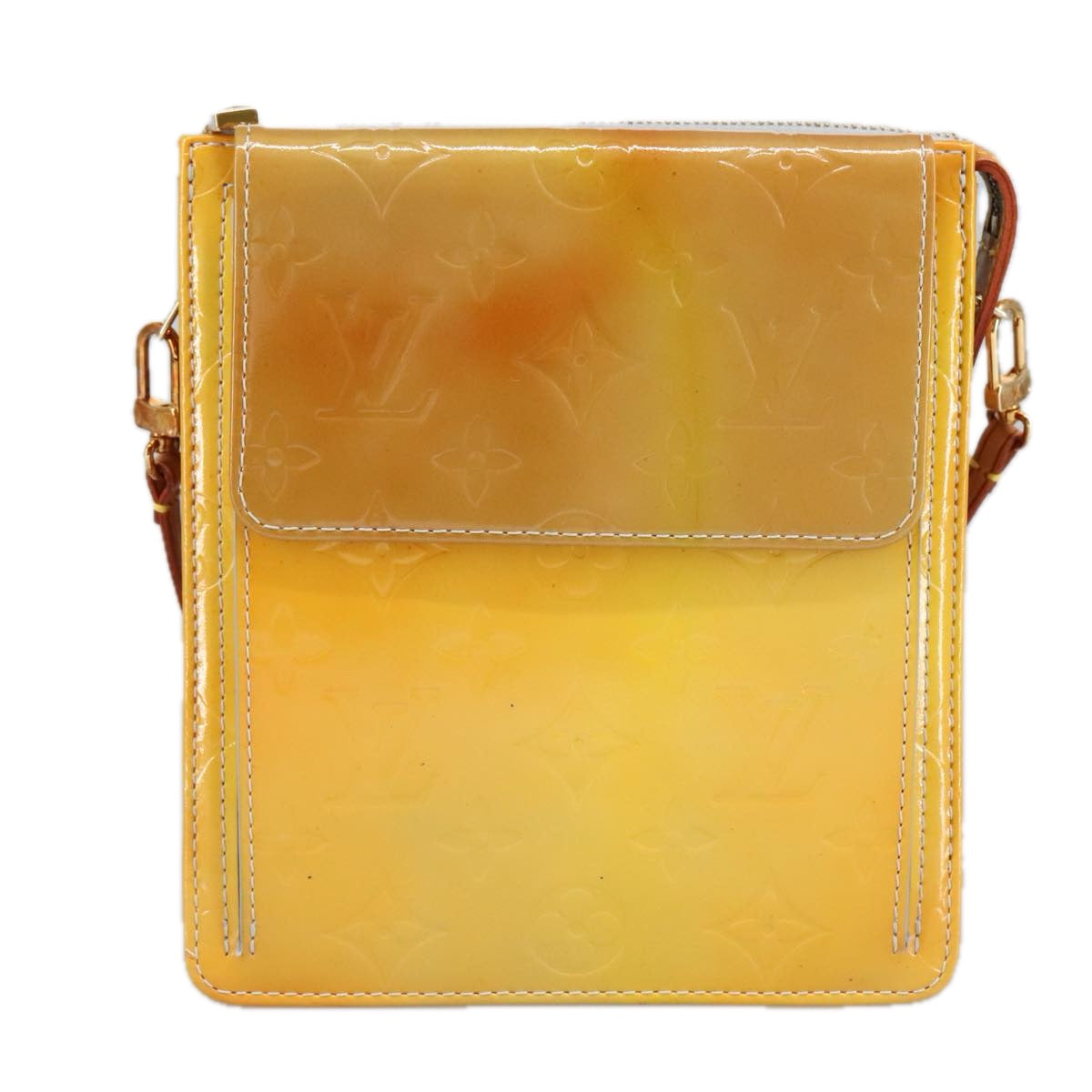 Louis Vuitton Mott Yellow Patent Leather Shoulder Bag (Pre-Owned)