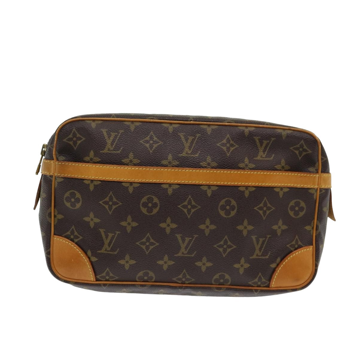 Louis Vuitton Compiegne 28 Brown Canvas Clutch Bag (Pre-Owned)