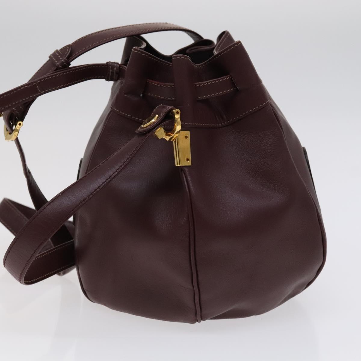 Cartier Must De Cartier Burgundy Leather Shoulder Bag (Pre-Owned)