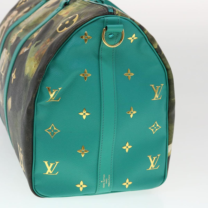 Louis Vuitton Keepall Bandouliere 50 Green Leather Travel Bag (Pre-Owned)
