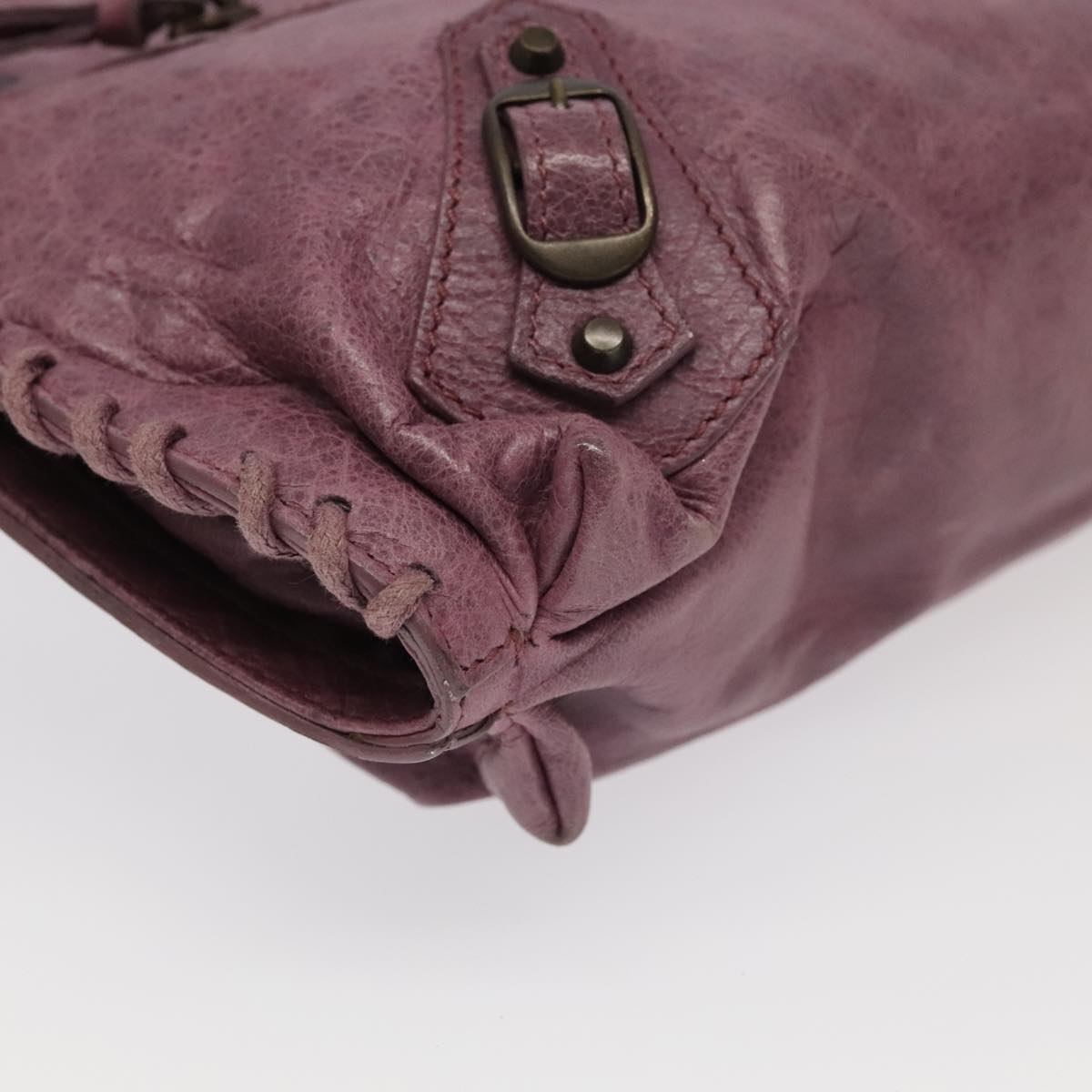 Balenciaga City Purple Leather Shoulder Bag (Pre-Owned)