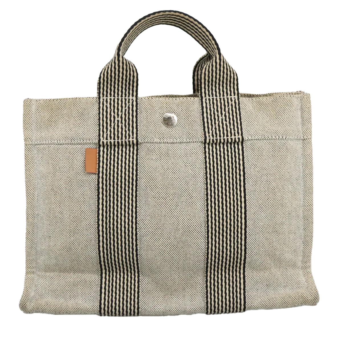 Hermès Fourre Tout Grey Canvas Tote Bag (Pre-Owned)