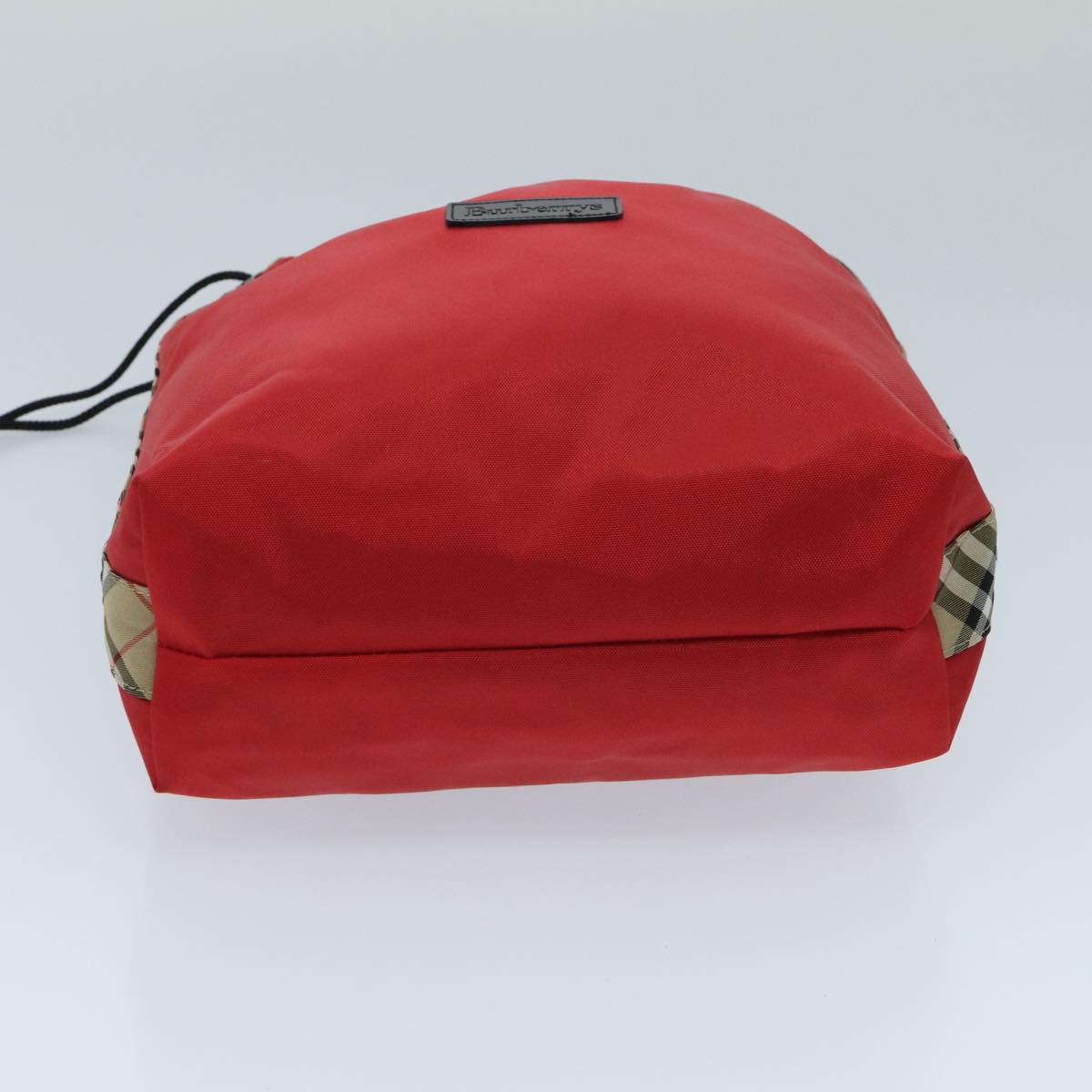 Burberry Nova Check Red Synthetic Handbag (Pre-Owned)