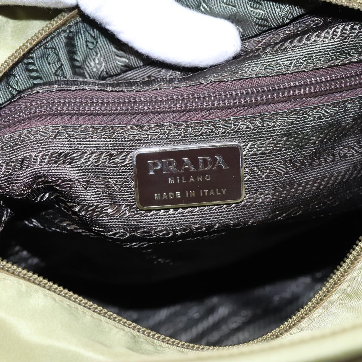 Prada Tessuto Green Synthetic Tote Bag (Pre-Owned)