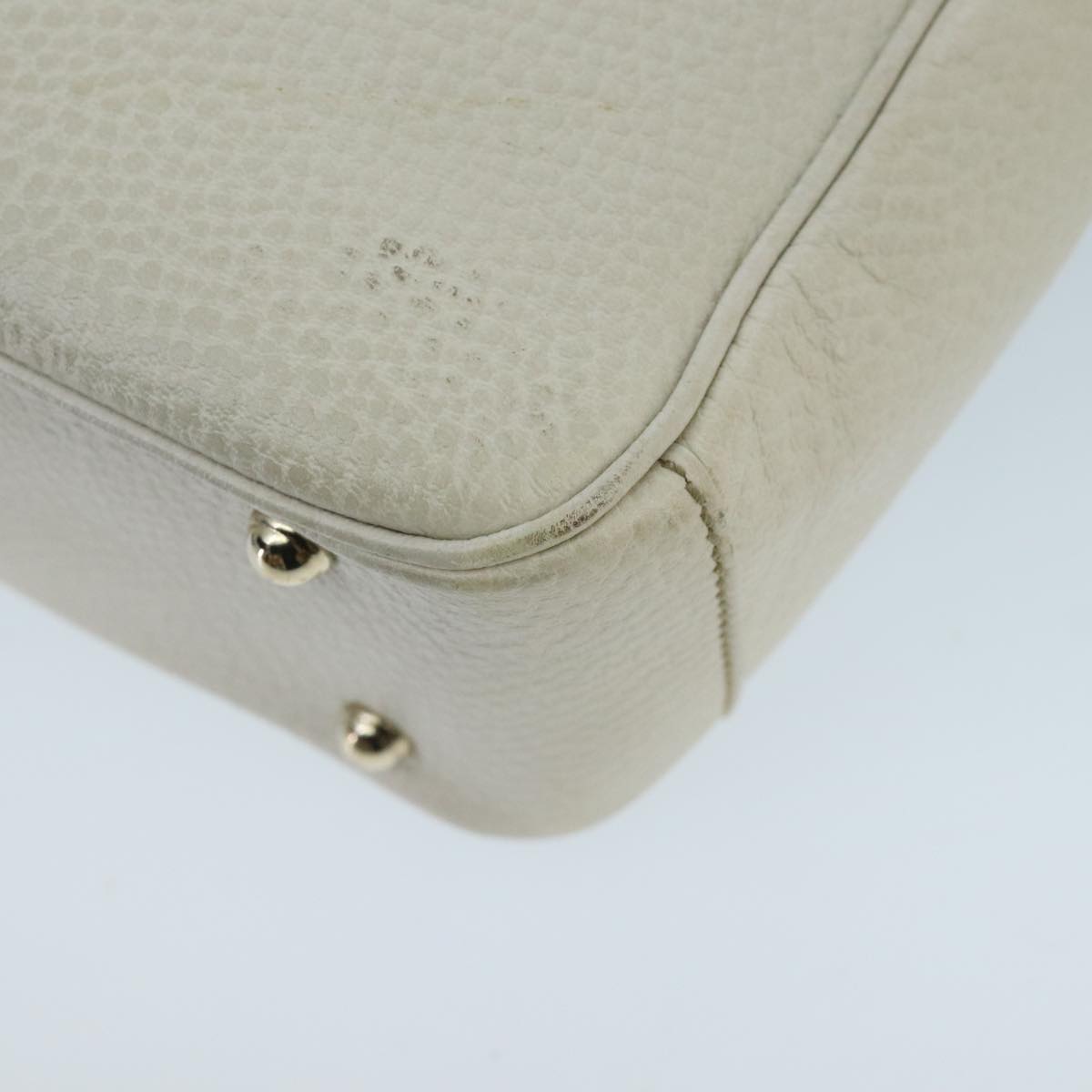 Gucci Bamboo White Leather Handbag (Pre-Owned)