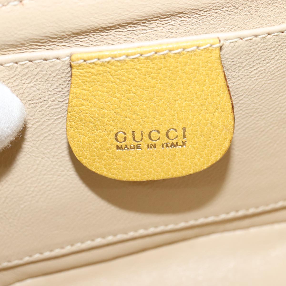 Gucci Bamboo Yellow Leather Clutch Bag (Pre-Owned)