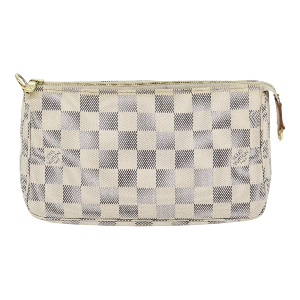 Louis Vuitton Pochette Accessoire Beige Canvas Clutch Bag (Pre-Owned)