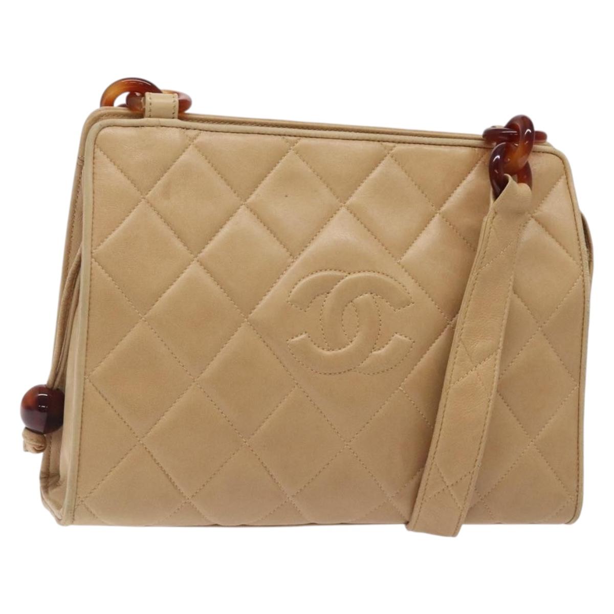 Chanel Camera Beige Leather Shoulder Bag (Pre-Owned)