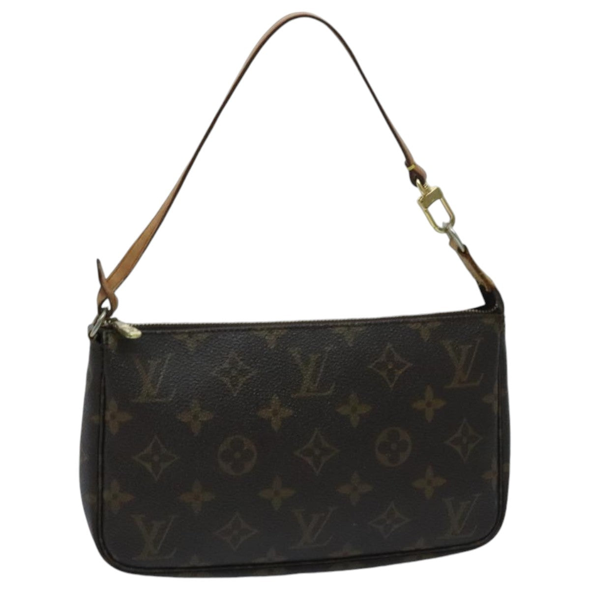 Louis Vuitton Pochette Accessoire Brown Canvas Clutch Bag (Pre-Owned)