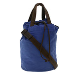 Prada Blue Canvas Shoulder Bag (Pre-Owned)